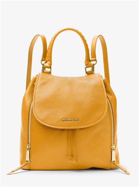 michael kors viv large leather backpack marigold|Michael Kors Backpack.